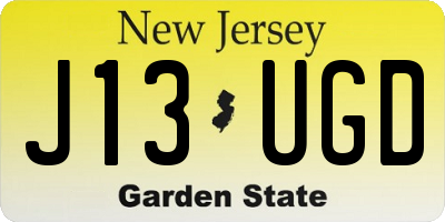 NJ license plate J13UGD