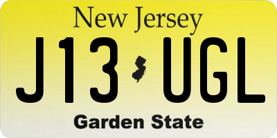 NJ license plate J13UGL