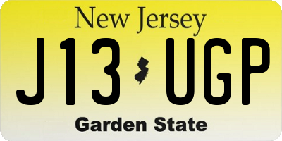 NJ license plate J13UGP