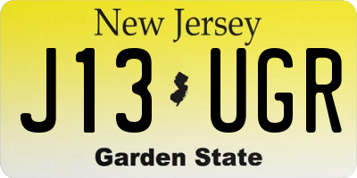 NJ license plate J13UGR