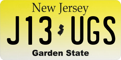 NJ license plate J13UGS