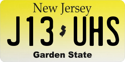 NJ license plate J13UHS