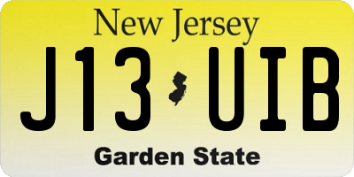 NJ license plate J13UIB