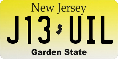 NJ license plate J13UIL
