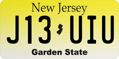 NJ license plate J13UIU
