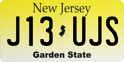 NJ license plate J13UJS