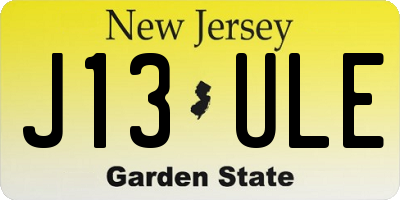 NJ license plate J13ULE