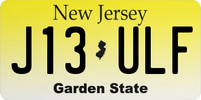 NJ license plate J13ULF