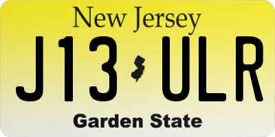 NJ license plate J13ULR