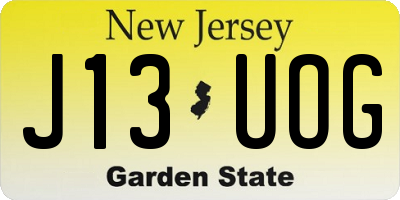 NJ license plate J13UOG