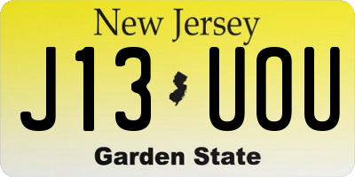 NJ license plate J13UOU