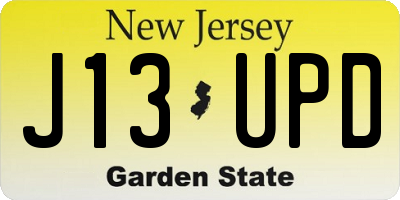 NJ license plate J13UPD