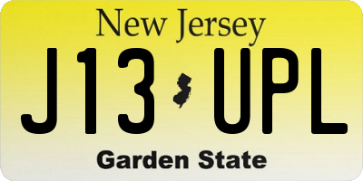 NJ license plate J13UPL