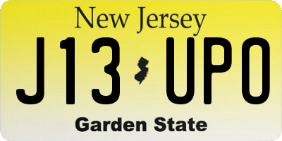 NJ license plate J13UPO