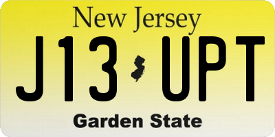 NJ license plate J13UPT