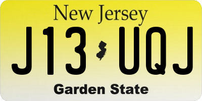 NJ license plate J13UQJ