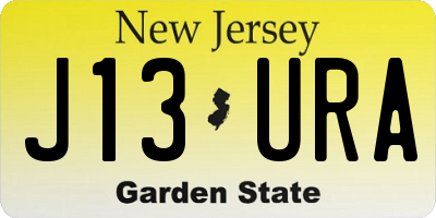 NJ license plate J13URA