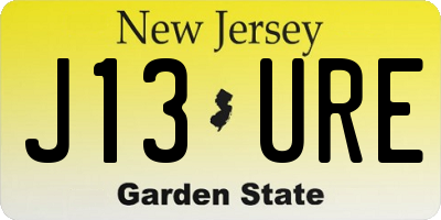 NJ license plate J13URE