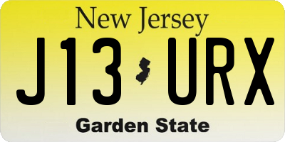 NJ license plate J13URX