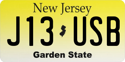 NJ license plate J13USB