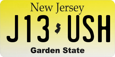 NJ license plate J13USH