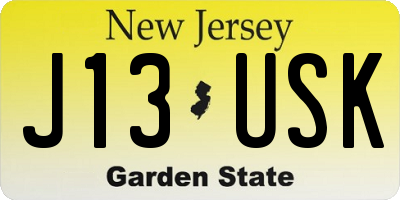 NJ license plate J13USK