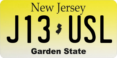 NJ license plate J13USL