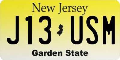 NJ license plate J13USM