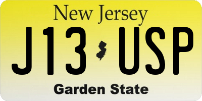 NJ license plate J13USP