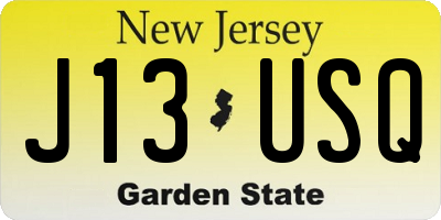 NJ license plate J13USQ