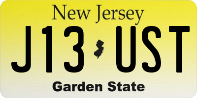 NJ license plate J13UST