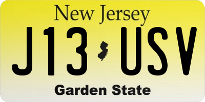 NJ license plate J13USV