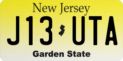 NJ license plate J13UTA