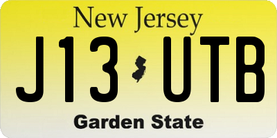 NJ license plate J13UTB