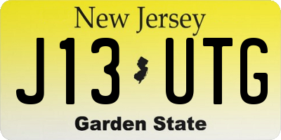 NJ license plate J13UTG