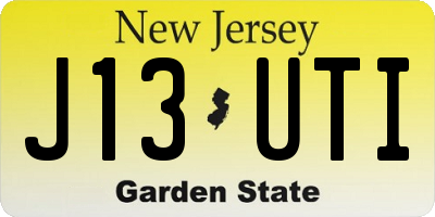 NJ license plate J13UTI