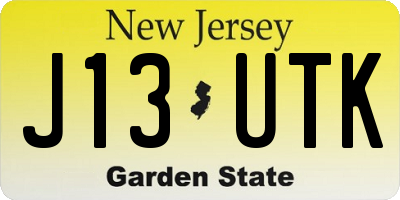 NJ license plate J13UTK