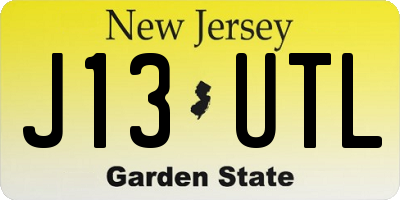 NJ license plate J13UTL