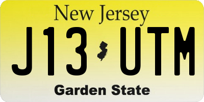NJ license plate J13UTM