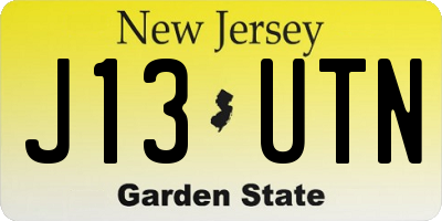 NJ license plate J13UTN