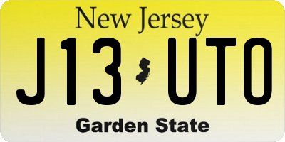 NJ license plate J13UTO