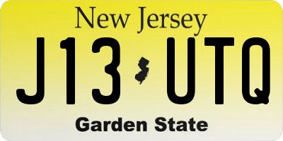 NJ license plate J13UTQ
