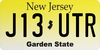 NJ license plate J13UTR