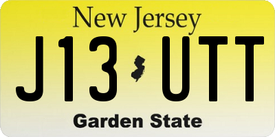 NJ license plate J13UTT