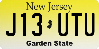 NJ license plate J13UTU