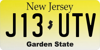 NJ license plate J13UTV