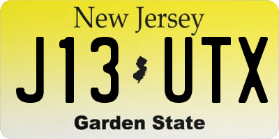 NJ license plate J13UTX