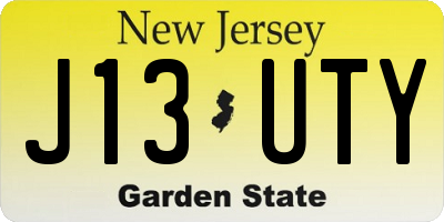 NJ license plate J13UTY