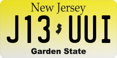 NJ license plate J13UUI