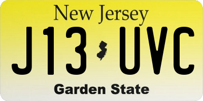 NJ license plate J13UVC
